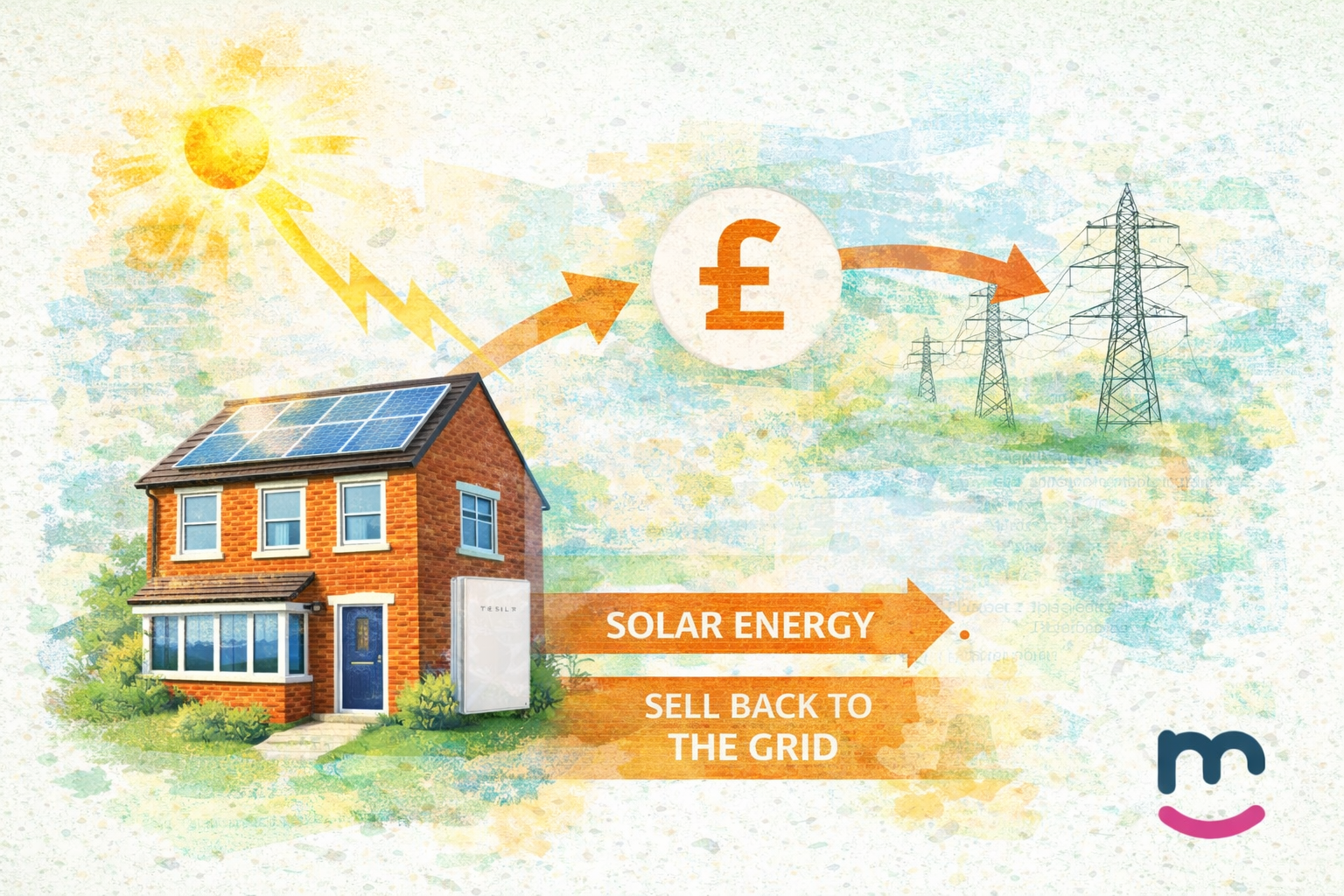Solar energy powering the grid